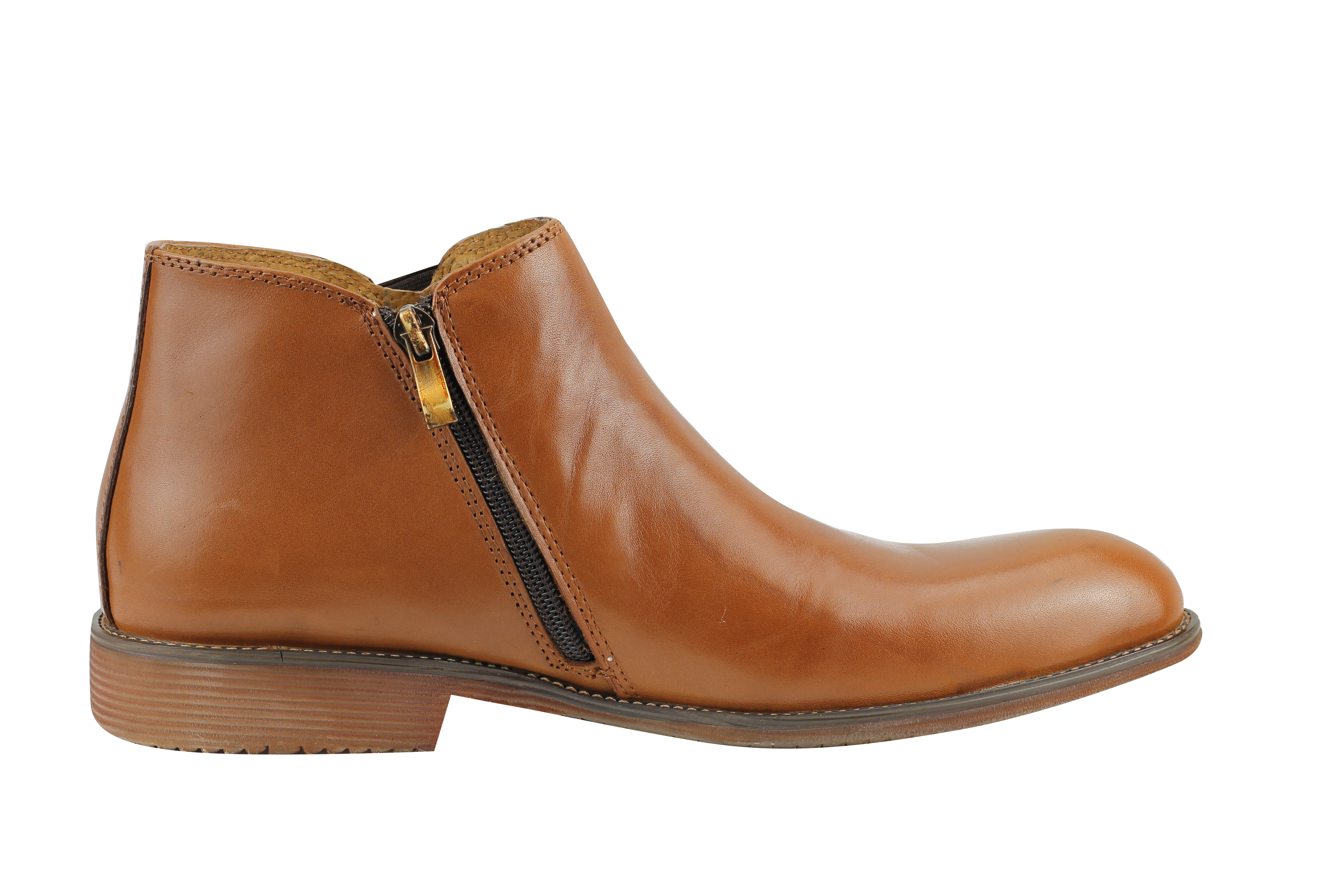 black chelsea boots brown sole